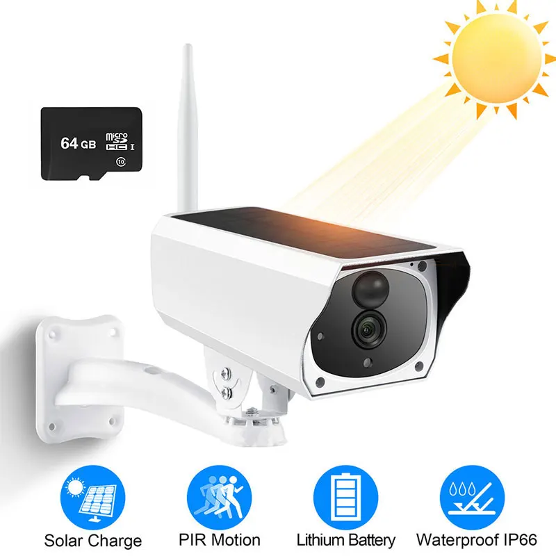 

4X Outdoor Waterproof Solar Powered Security Camera Rechargeable battery WIFI IP Camera PIR Motion Detection Alarm Two Way Audio
