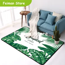 Тропические зеленые листья кактус большой ковер современный стиль коврик для спальни гостиной ковер водопоглощающий меховой коврик
