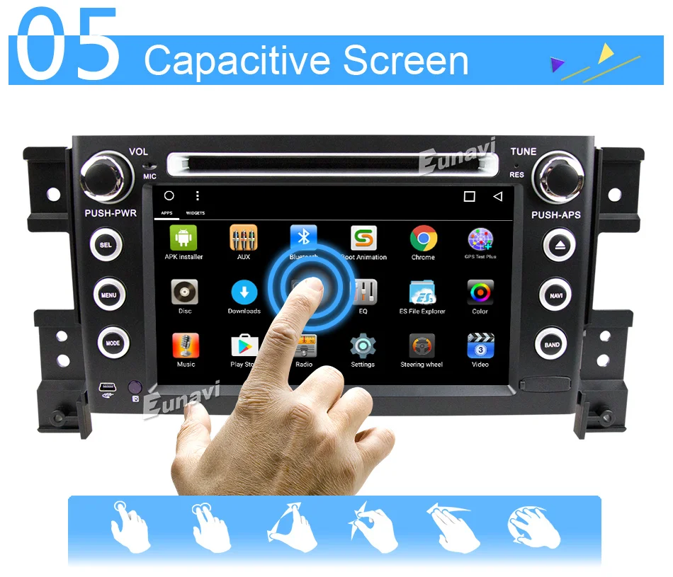 Cheap Eunavi 2 Din 7 inch tda7851 Android 8.1 Car Dvd Player For Suzuki Grand Vitara Radio Stereo GPS in dash car pc 1024*600 HD wifi 10