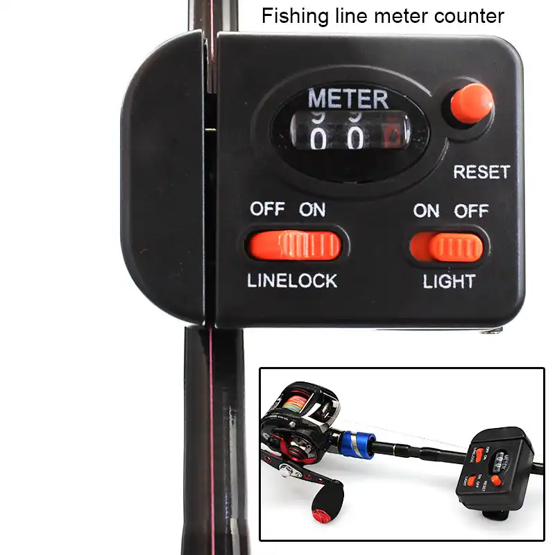 Sea Fishing Line Counter Clip On Rod Meter Saltwater Gauge Mechanical Jig Tool