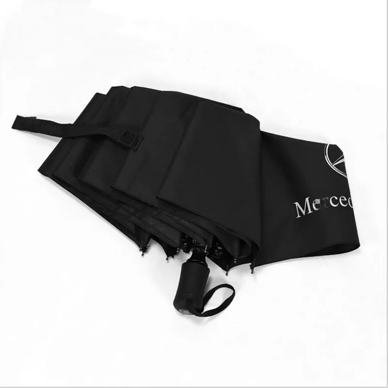 Car Accessories For Mercedes Benz AMG W202 W220 W124 W211 W222 X204 W164 W204 W203 W210 Car logo Folding Automatic Rain Umbrella