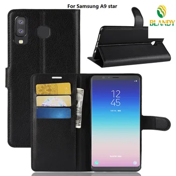 

10pcs/lot For samsung S9 plus Lychee wallet leather cover case For samsung A8 A7 plus J2 pro 2018 J250f J4 J6 prime plus A750