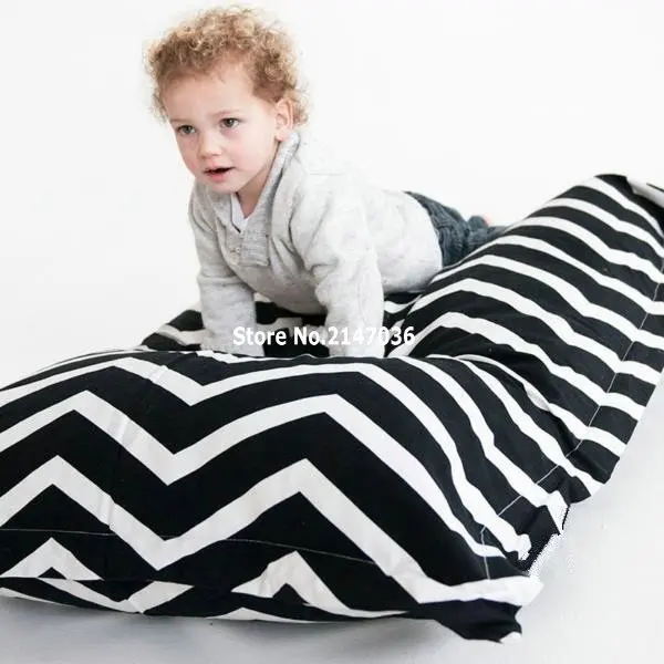 Chevron bean bag chair black and white zigzag mattress