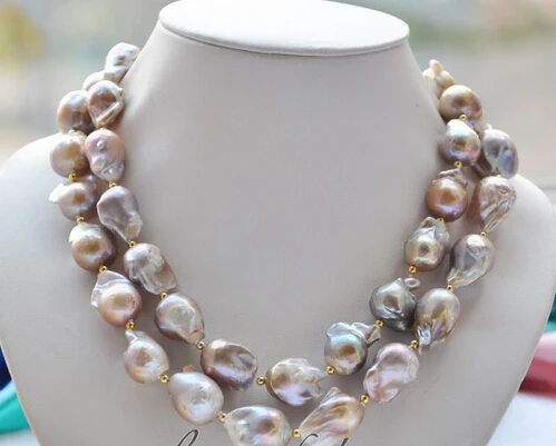 

Jew3110 34" lavender baroque KESHI REBORN PEARL NECKLACE NEW
