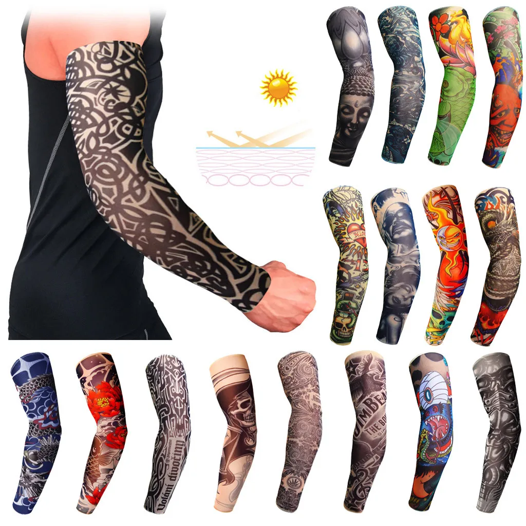 Fashion Cool Tattoo Sleeve Arm Warmer Long Cuff Ice Arm Sleeve Uv