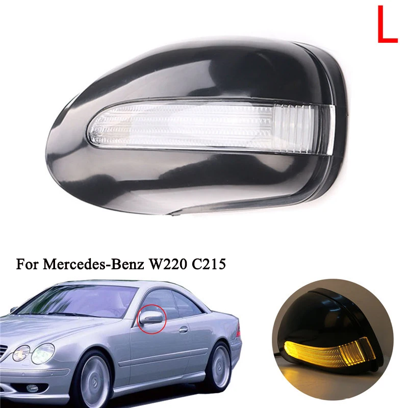 

Left Rearview LED Signal Light Lamp + Rear View Mirror Cover Replacement Caps Shell For Mercedes Benz W220 C215 Car Style /