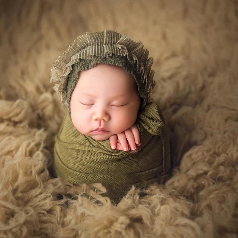 Newborn Photo Prop Set Baby Boy Girls Photography Outfit Knitted Romper Blanket