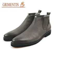 GRIMENTIN/Мужская обувь; повседневные ботинки; модная Классическая винтажная обувь для мотоциклов; деловая обувь из натуральной кожи