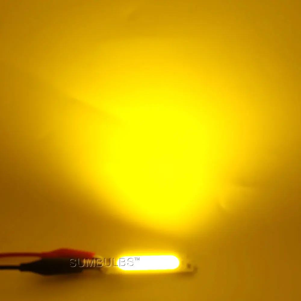 SUMBULBS 60*15 мм COB светодиодный светильник 12 В 2 Вт светодиодный диодный светильник ing Chip красный синий розовый зеленый желтый белый цвет для DIY автомобиля лампы - Испускаемый цвет: Orange