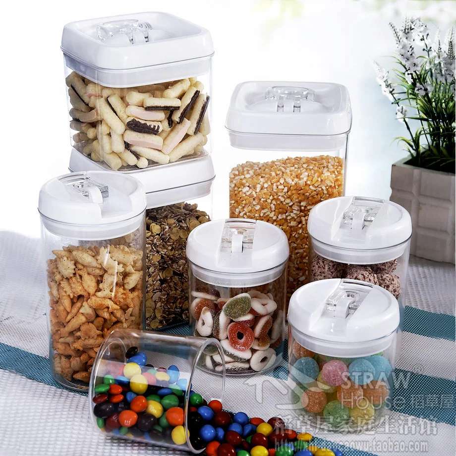 Straw Large plastic canister food cans milk powder storage tank dry