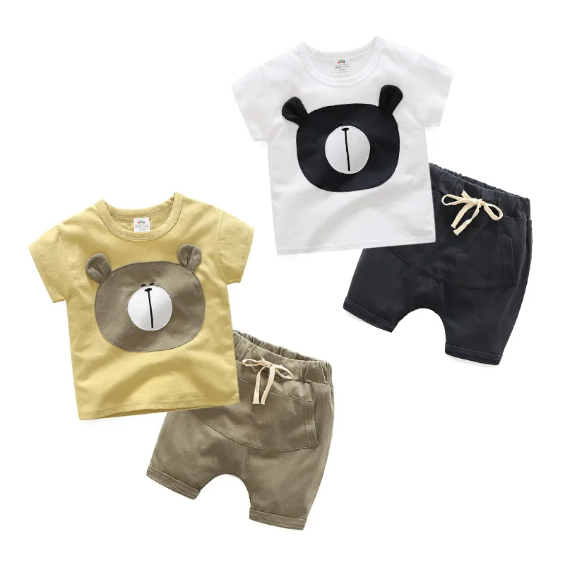 

Baby cartoon set 2019 summer new boy children's clothing children's T-shirt Harlan shorts two-piece