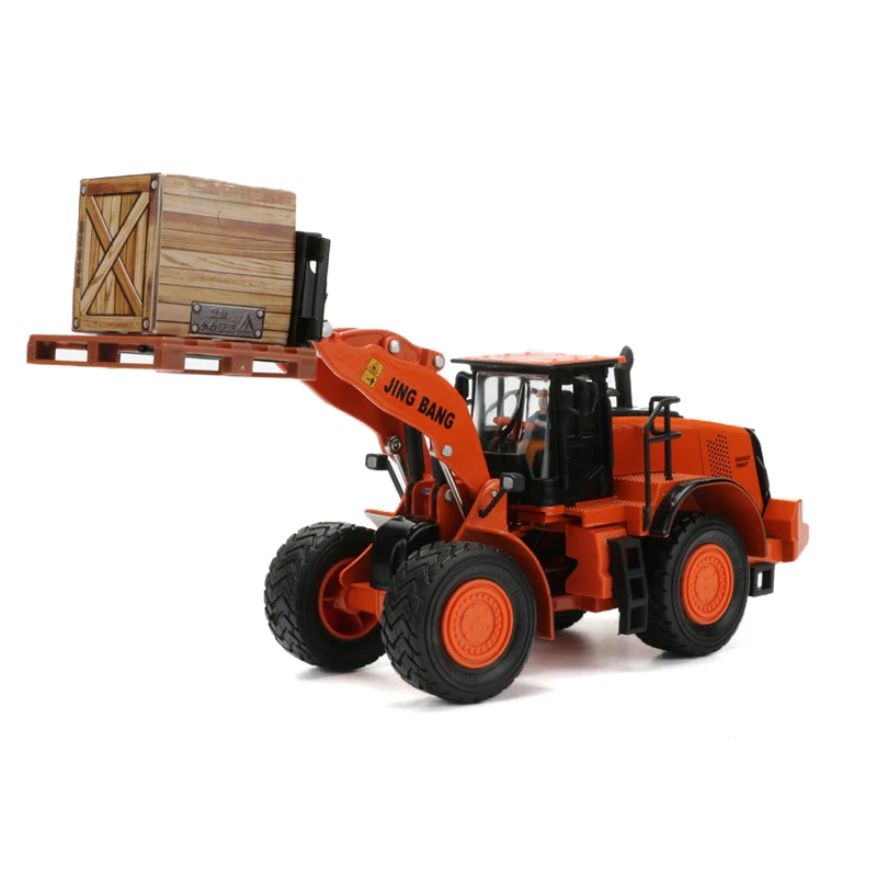 JINGBANG 150 Wheel Forklift Toy Alloy Metal Forklift Truck Model Simulation Trucks Model Car