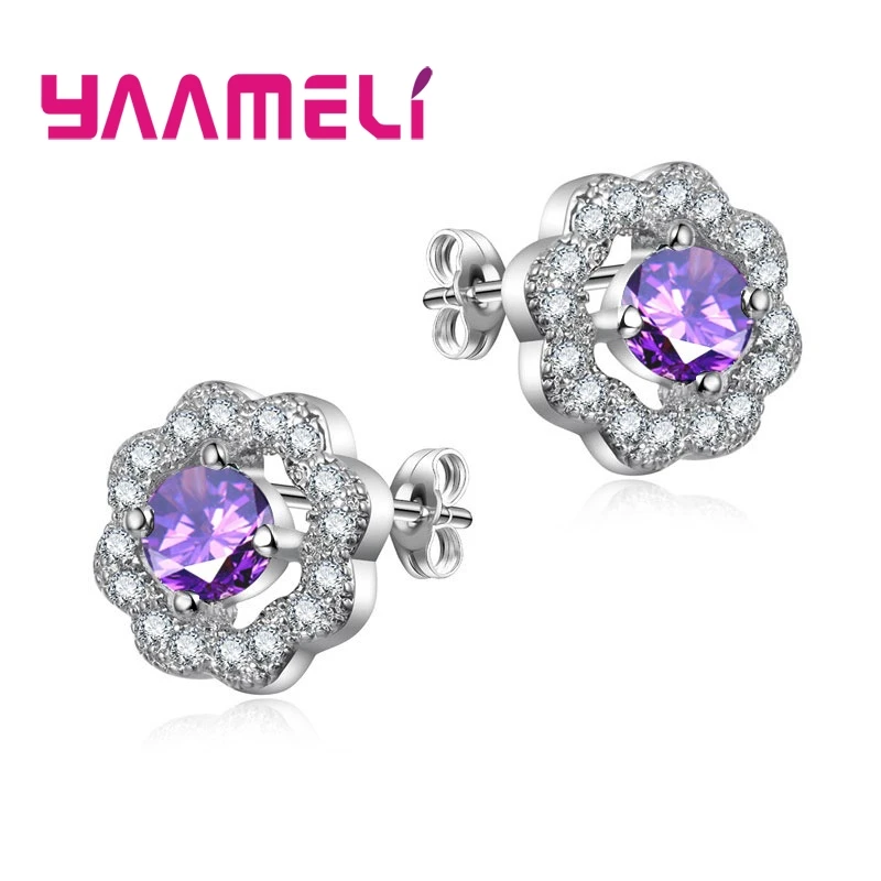 

Elegant Luxury 925 Sterling Silver Earrings for Women Female Full Rhinestone Inlay Paved Cubic Zircon Stone Jewelry