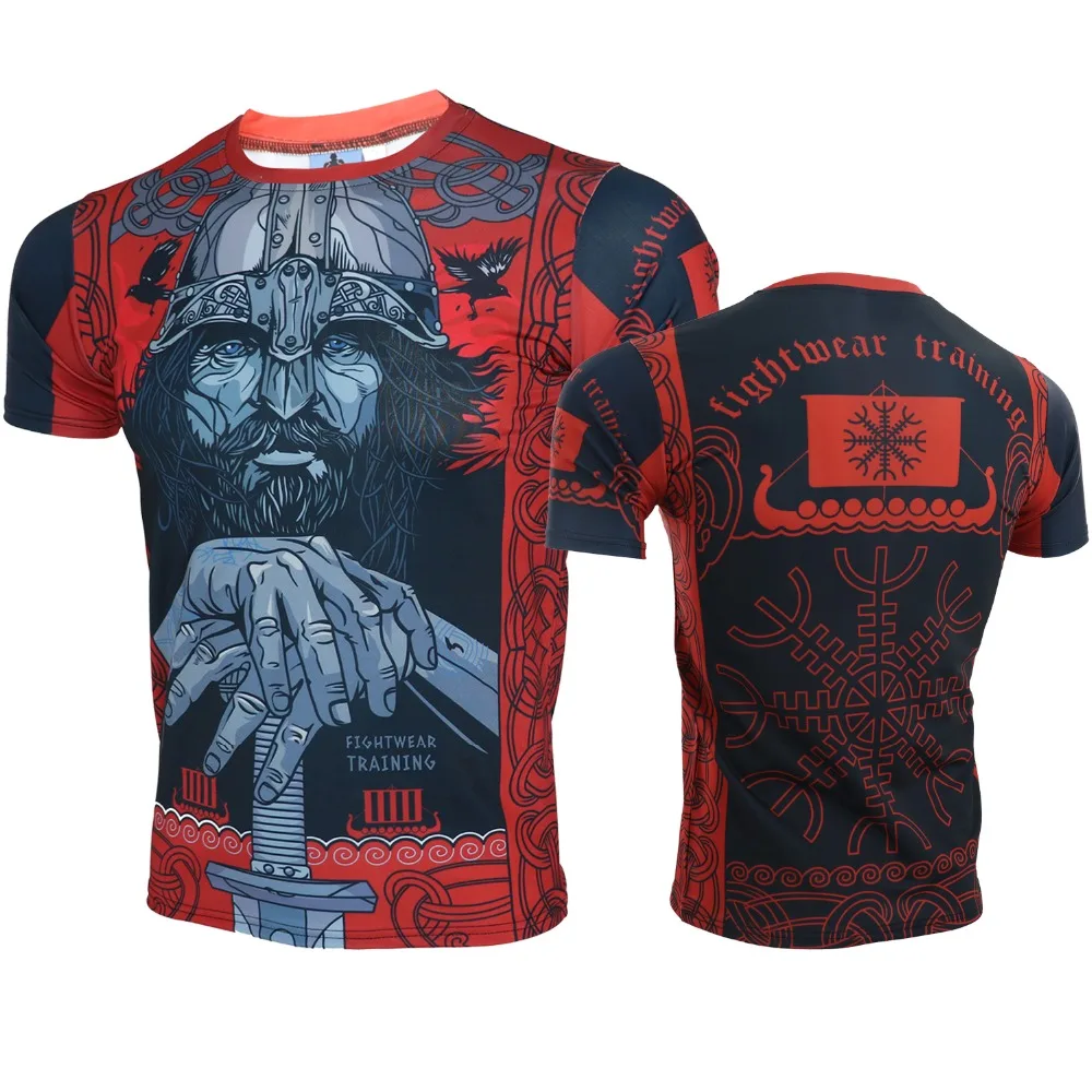 

2019 New Men Quick-Drying T-shirt MMA Fighting Polyester UFC Mixed Fighting Training Muay Thai Sanda T-shirt Printed T-shirts