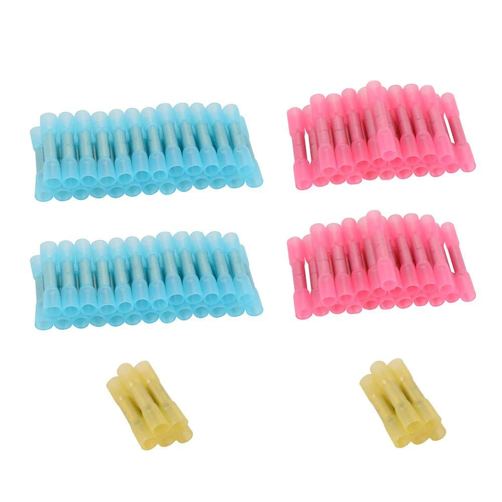 

100Pcs/Set Heat Shrink Butt Crimp Connectors Electrical Terminal Waterproof Anti-Corrosion AD215