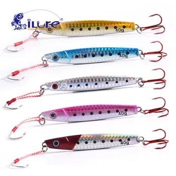 

iLure 2017 New Metal Jigging Spoon 25g/40g/60g Fishing Hooks Artificial Bait Boat Fishing Bait Giga Super Hard Fishing Lead Bait