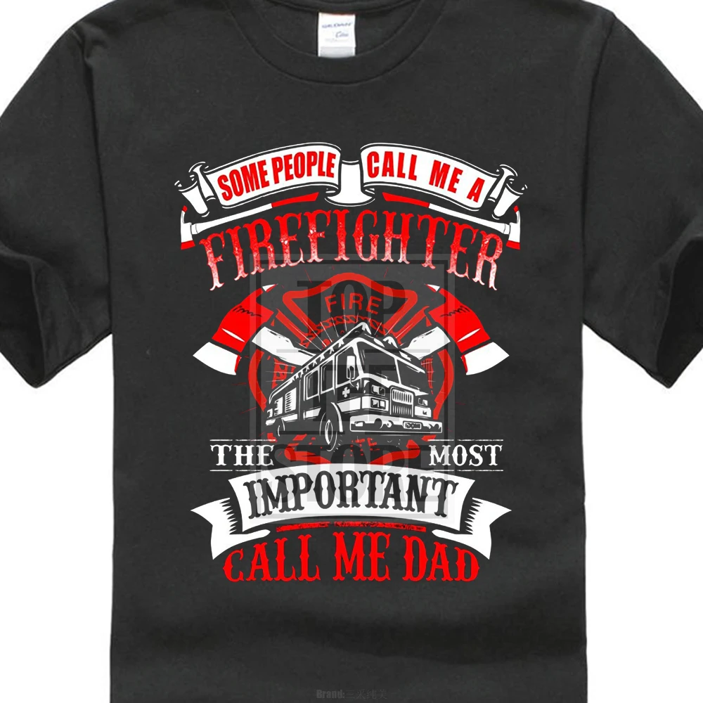 Hipster O Neck Short Men'S Firefighter Dad Father'S Day Gift For