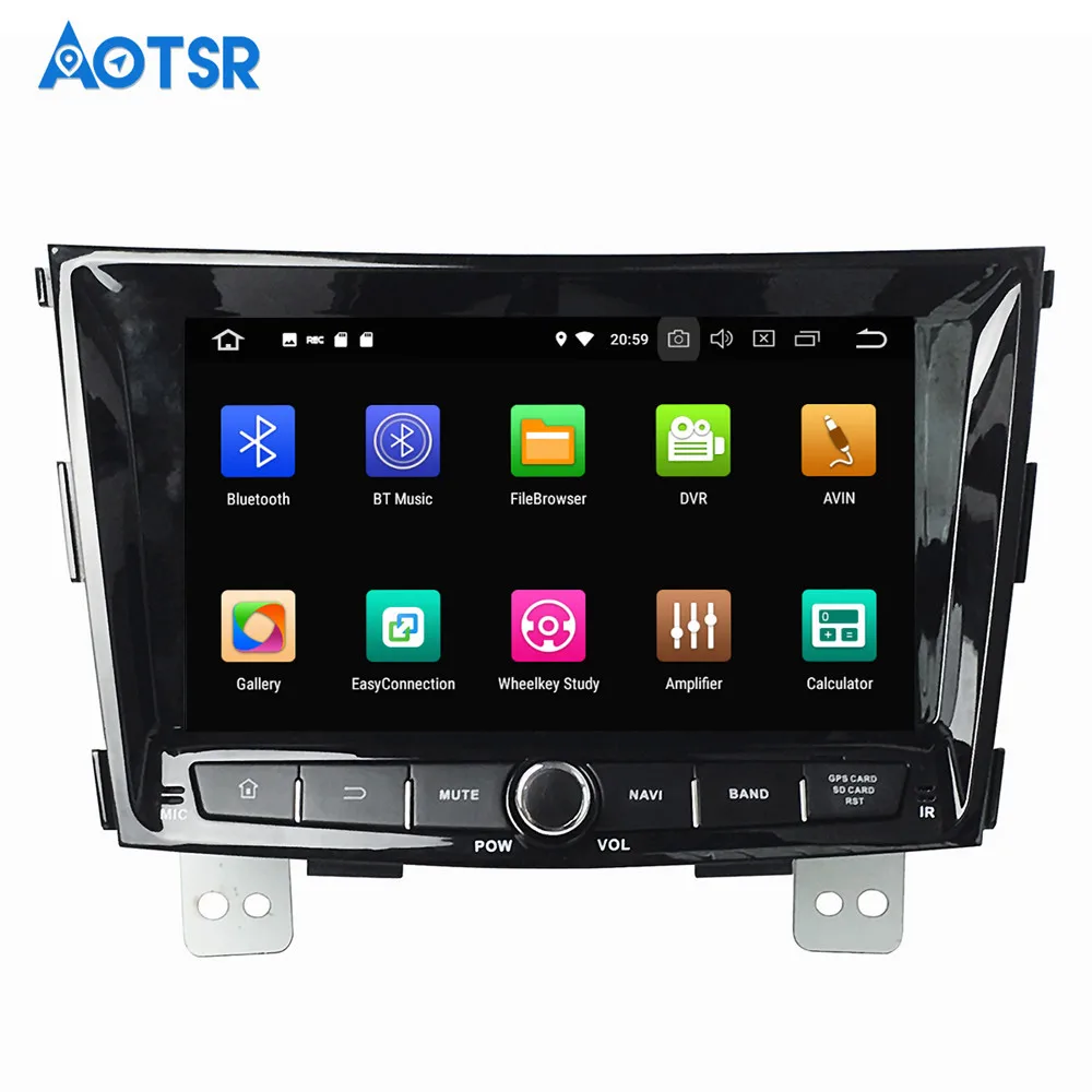 Cheap Car Multimedia Stereo Radio Audio DVD Player Android 8.0 GPS Navigation For Ssang yong tivolan 2014 Head unit Tape recorder WIFI 7