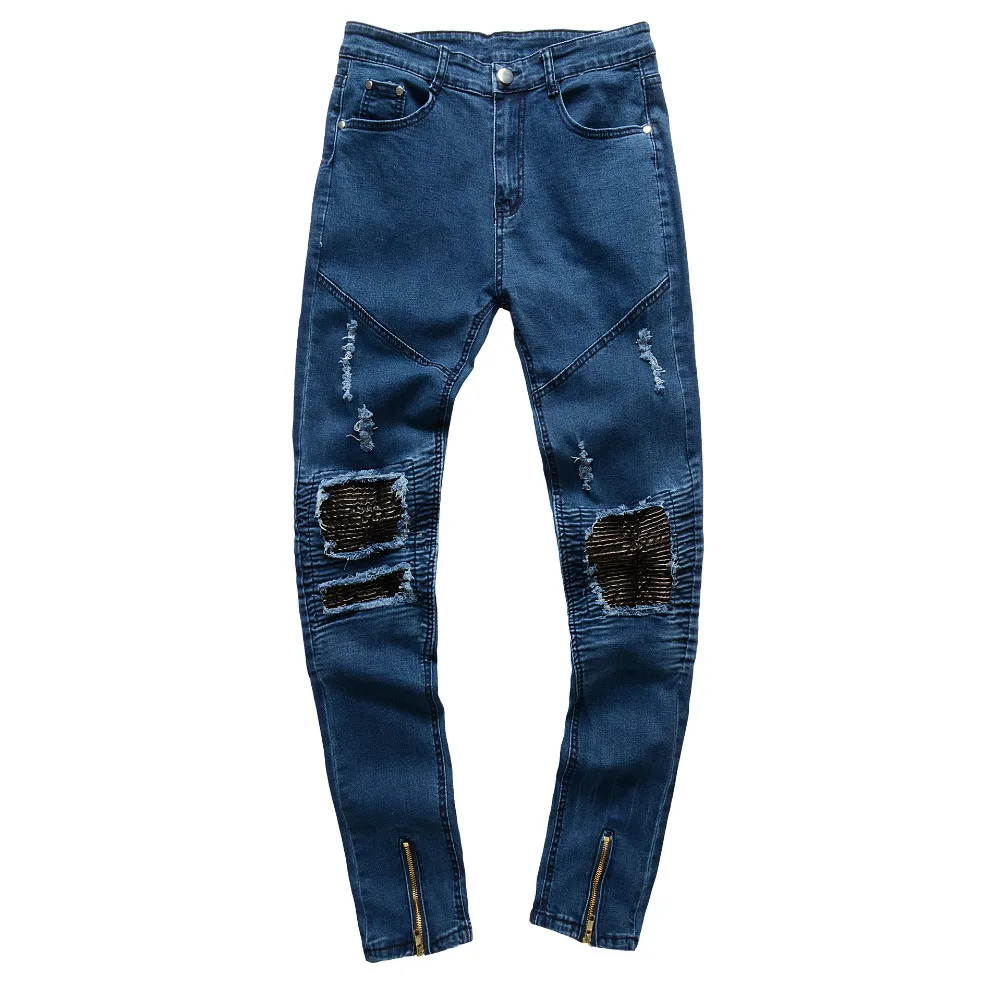 Goedkoop QoolXCWear Beroemde Merk Designer Slim Fit Ripped Jeans Mannen Mens Verontruste Denim Joggers Knie Gaten Gewassen Vernietigd Jeans