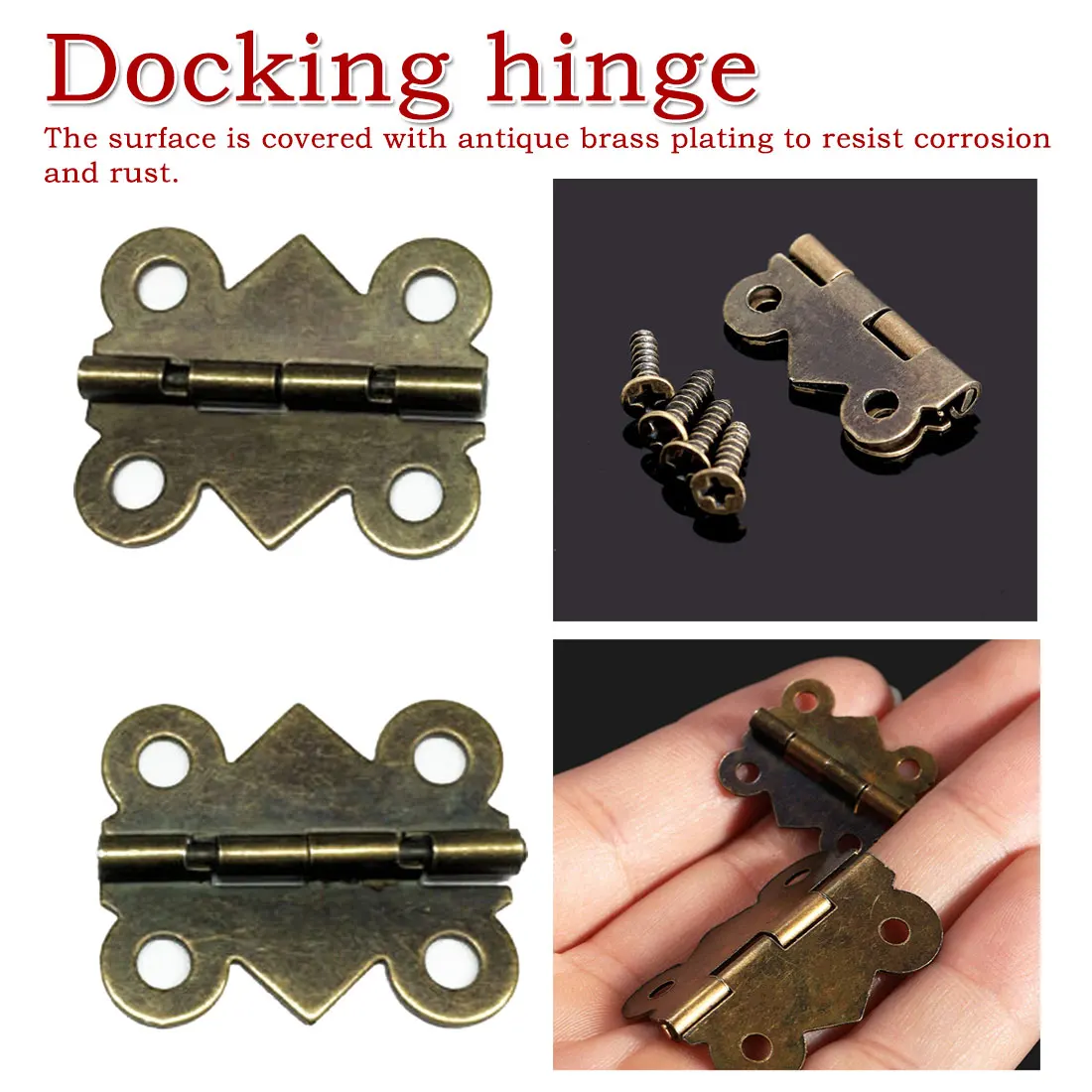 

10pcs Mini Butterfly Door Hinges 20mm x17mm Bronze Cabinet Drawer Jewellery Box Decorate Hinge For Furniture Hardware