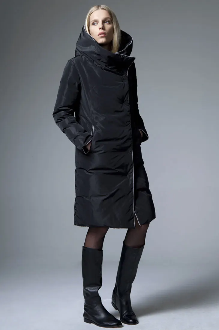 Высокое качество зимнее подиумное модное дизайнерское Короткое женское длинное пуховое пальто Женская белая пуховая куртка
