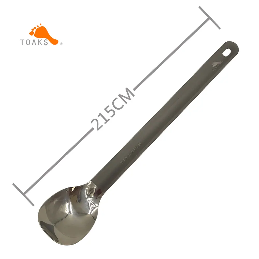 Titanium Spoon Outdoor Camping Tableware Long-handled Spoon Spork 215mm Length camping cutlery portable tableware portable cutlery titanium tableware