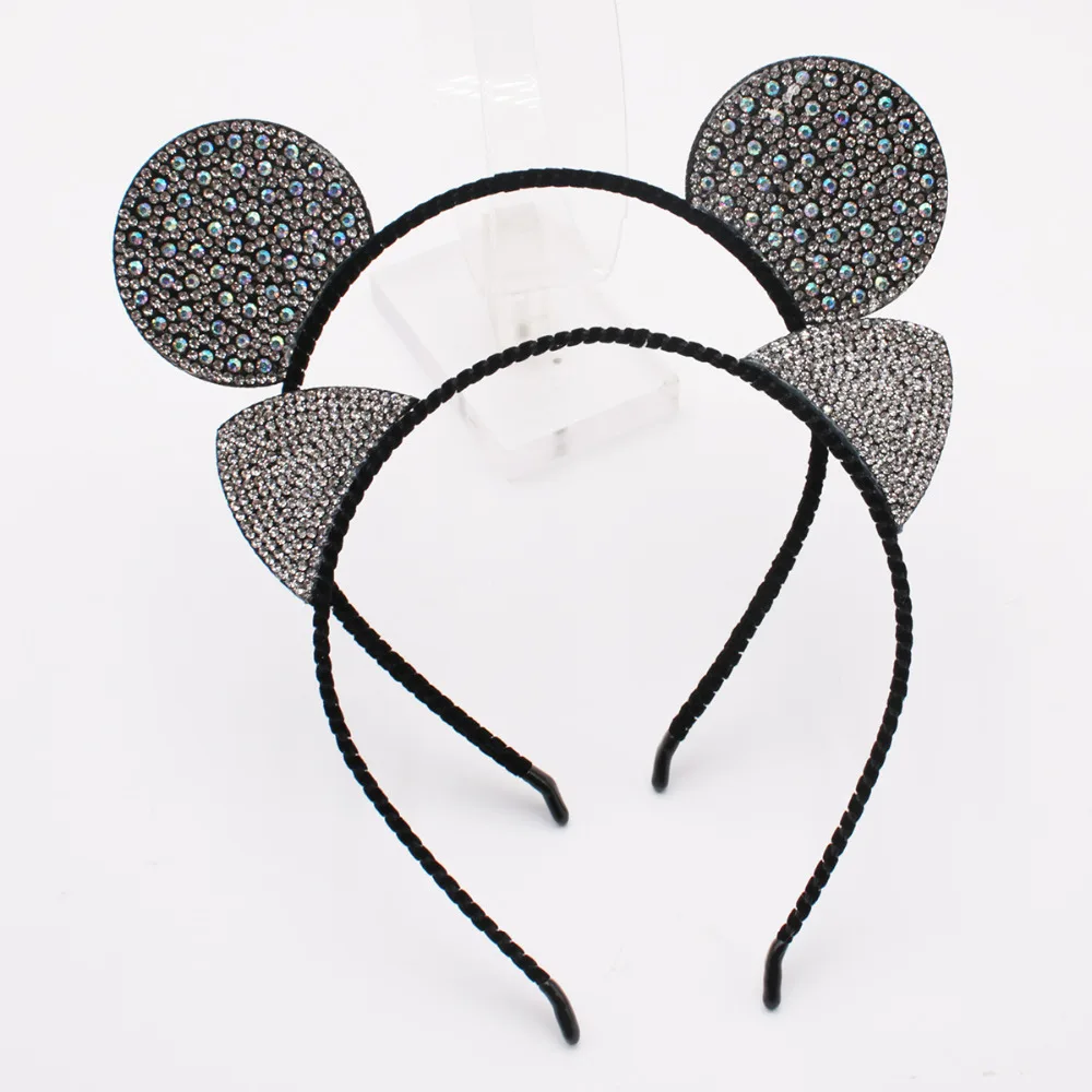 

Girls Cartoon Mouse Hairband Crown Cat Ears Headbands Kids Crystal Diamond Hair Bands Rabbit Bear Ear Lace Hair Accessories for Women
