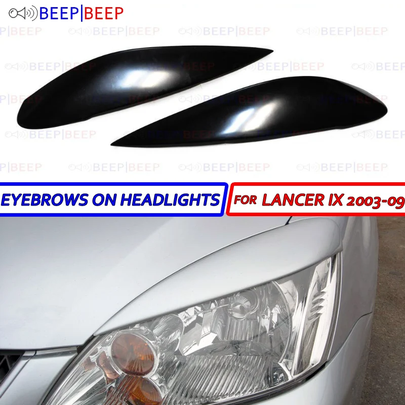 Headlight Eyebrows Eyelids Cover Moulding Trim for Mitsubishi Lancer EX//EVO X 10