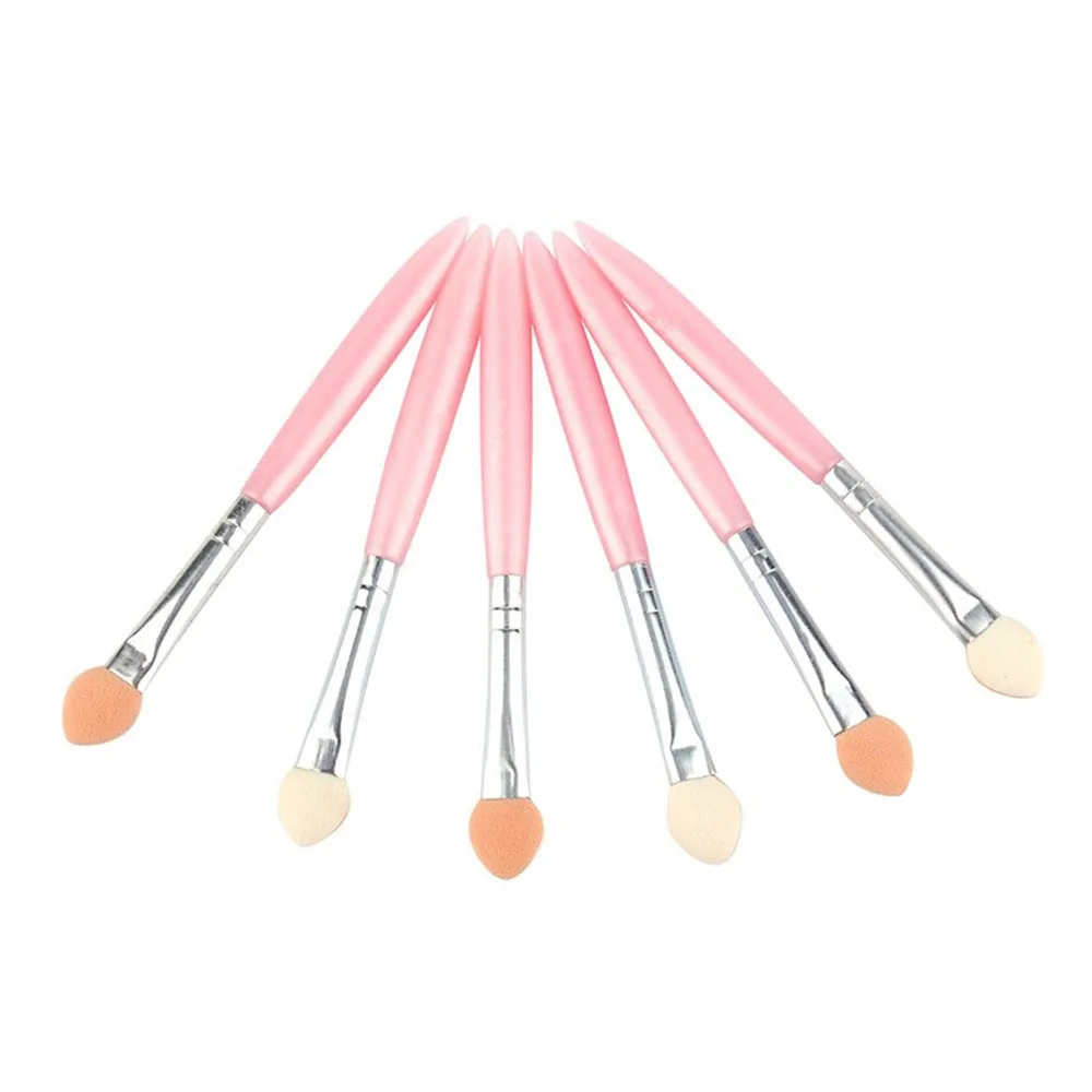6Pcs Easy To Use Affordable Plastic Handle Eye Eyeshadow Sponge Brushes