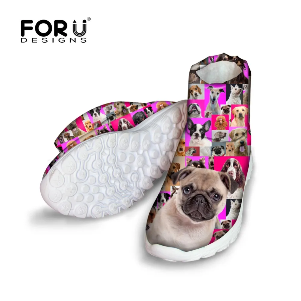 Buy FORUDESIGNS Cute Animal Pug Dog Pink Women's Boots Flats Warm Waterproof