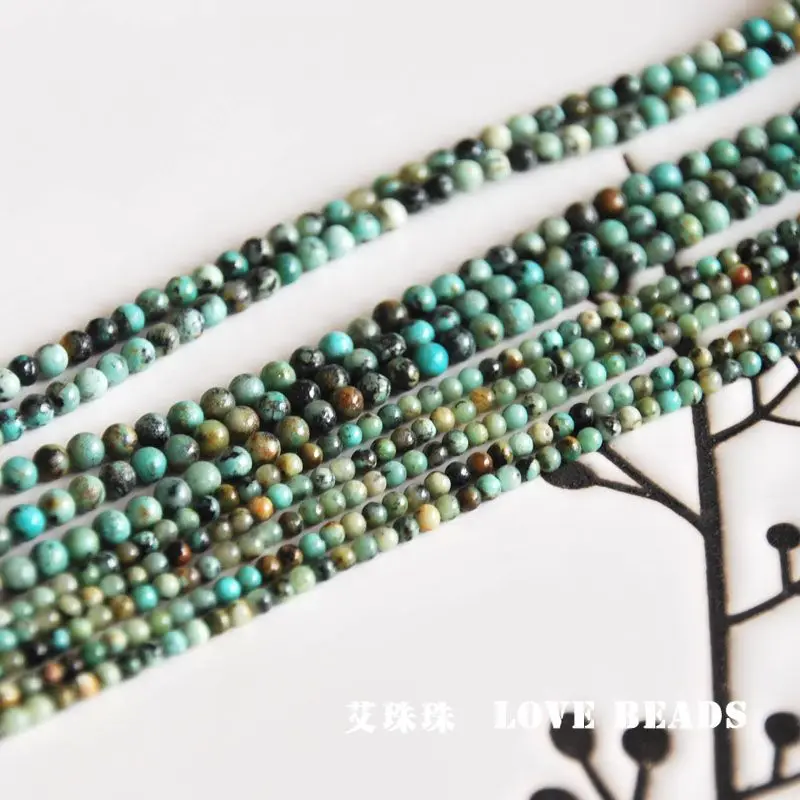 

natural stone green African howlite 2mm/ 3mm 15"/38cm tiny seed beads DIY necklace bracelet earing jewelry making craft findings