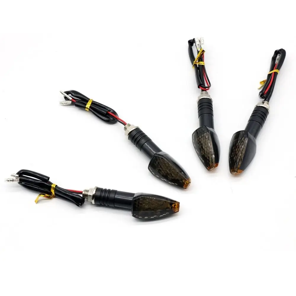 Mayitr 4pcs Motorcycle Amber LED Turn Signal Very Bright Indicator Lamp For Honda Kawasaki Suzuki Street Bike Scooter