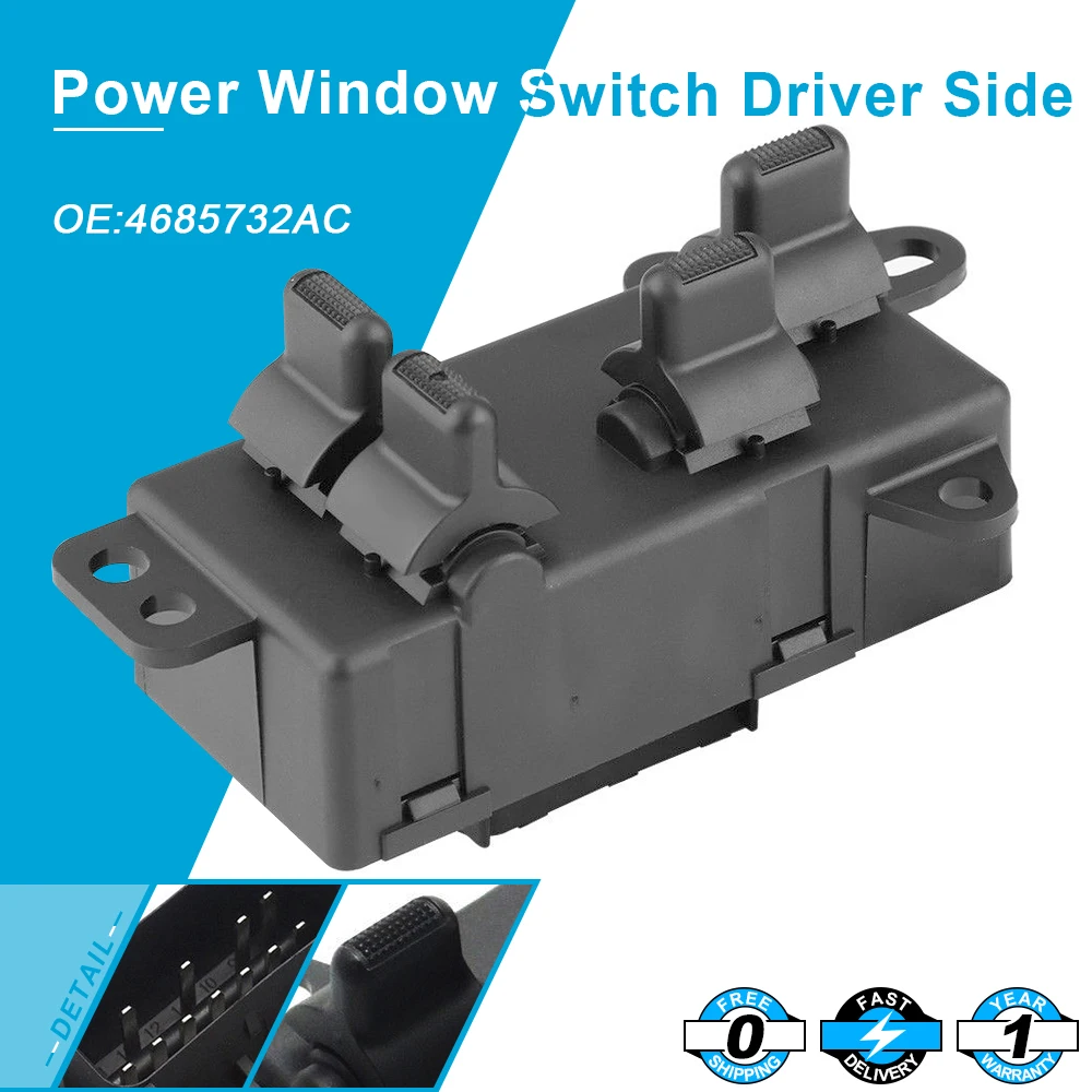 

Power Master Window Switch Fit 04-07 Dodge Grand Caravan Town Country 4685732AC