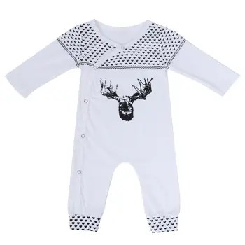 

Newborn Spring Overalls Children's Winter Deer Rompers Baby Snowsuit Jumpsuit Toddler Playsuit New Year Clothes