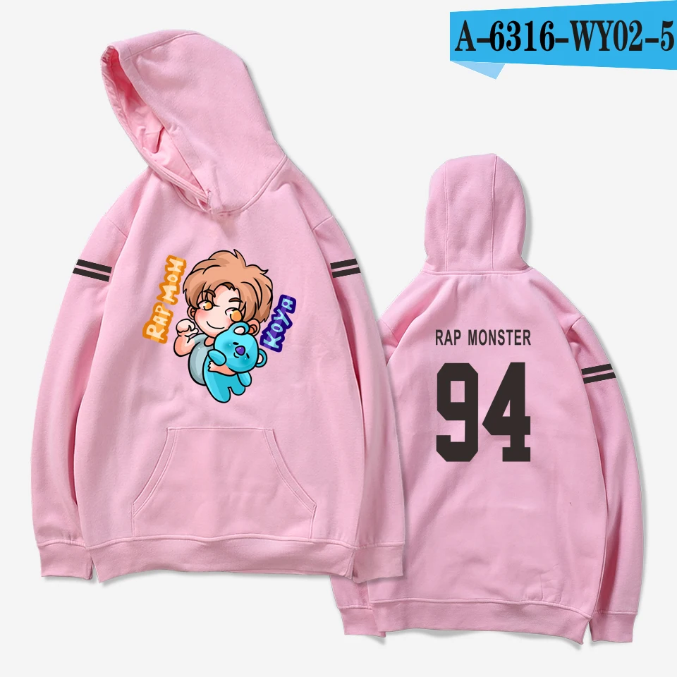 aikooki hoodies women Bangtan Boys Kpop idol Hoodies Sweatshirts Autumn Streetwear Fans Hoodies Cap Casual Clothes Plus Size - Цвет: pink