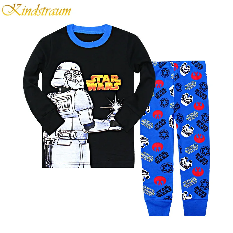 

Kindstraum New Casual Boy Clothing Sets 6 Colors Star Wars Tops + Pant For Children Cotton Suits 2-7Y Kids Brand Sleepwear,MC268