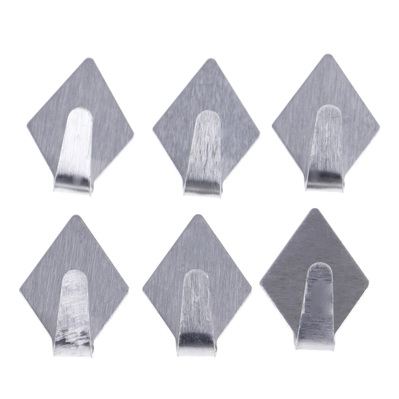 6PCS Silver Self Adhesive Hook Stainless Steel Door Hooks For Hanging  Home Kitchen Wall Door Holder Hanger For Bathroom