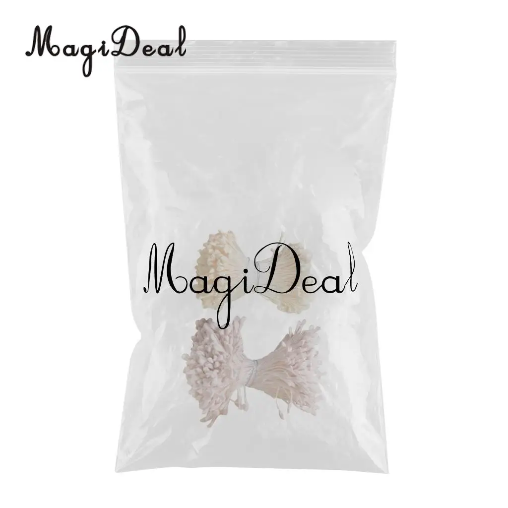 MagiDeal 720 Pieces 6 mm Double Head Stamens Scrapbook Cards Home Decor Flower Craft Supplies Beige & Pink Colors