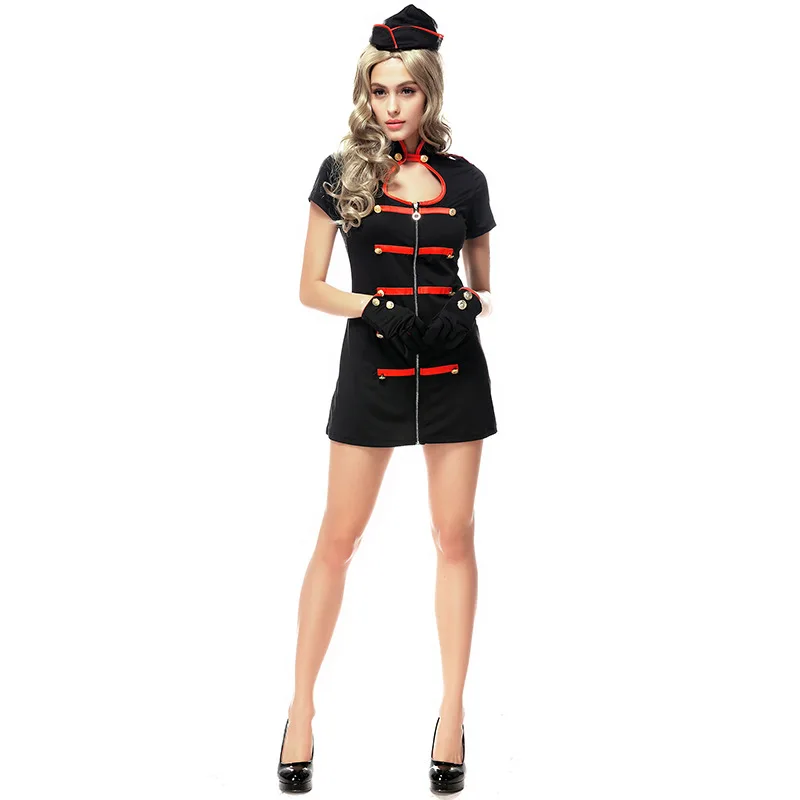 Женский черный сексуальный вампир медсестра униформа набор костюм косплей д...