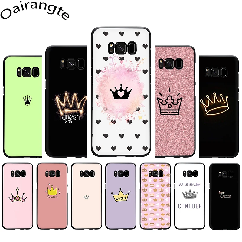 buy PRINCESS Queen crown king Soft Phone case for Samsung S6 S7 Edge S8 S9 10 Plus S10e Note 8 9 10 M10 M20 M30 M40