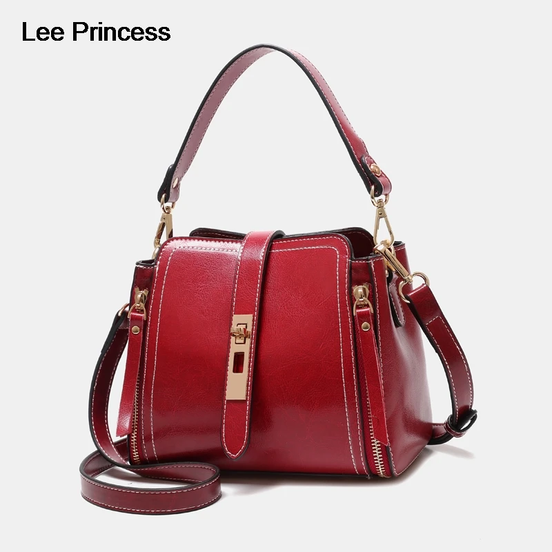 

LEE Princess Top-handle Womens Shoulder Bag And Handbag Summer Split Leather OL Small Crossbody Bags Girl Messenger Bag Female