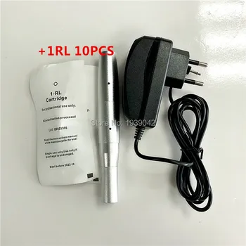 

Permanent Makeup Eyebrow Lips Tattoo Machine Kits with US plug 10pcs free needles 1RL Swiss Motor permanent makeup Machine Kits