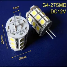 Высокое качество 5050 3 фишки 27SMD 12Vdc G4 светодиодные лампы, 100 шт./лот