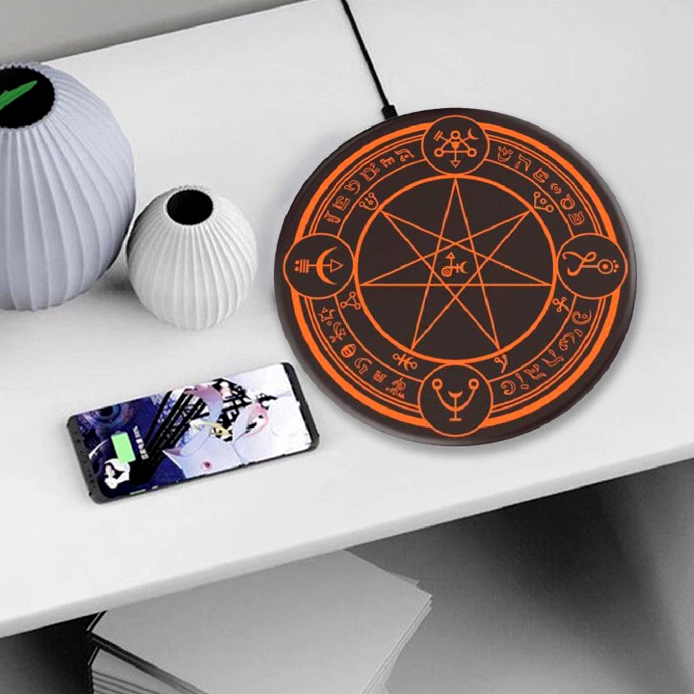 Magic Array 10W QI Standard Charging Glowing Pad Wireless Mobile Phone Charger for Mobile Phone