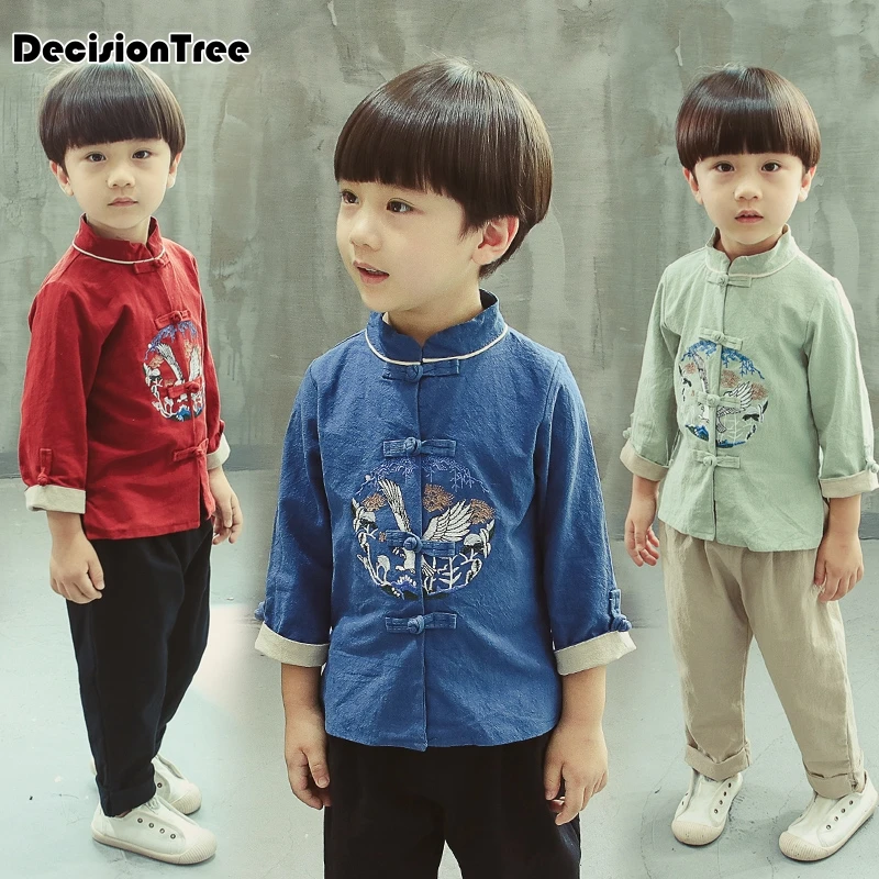 

2019 new high quality boys costume ancient books hanfu stage performance clothing book children three character classic