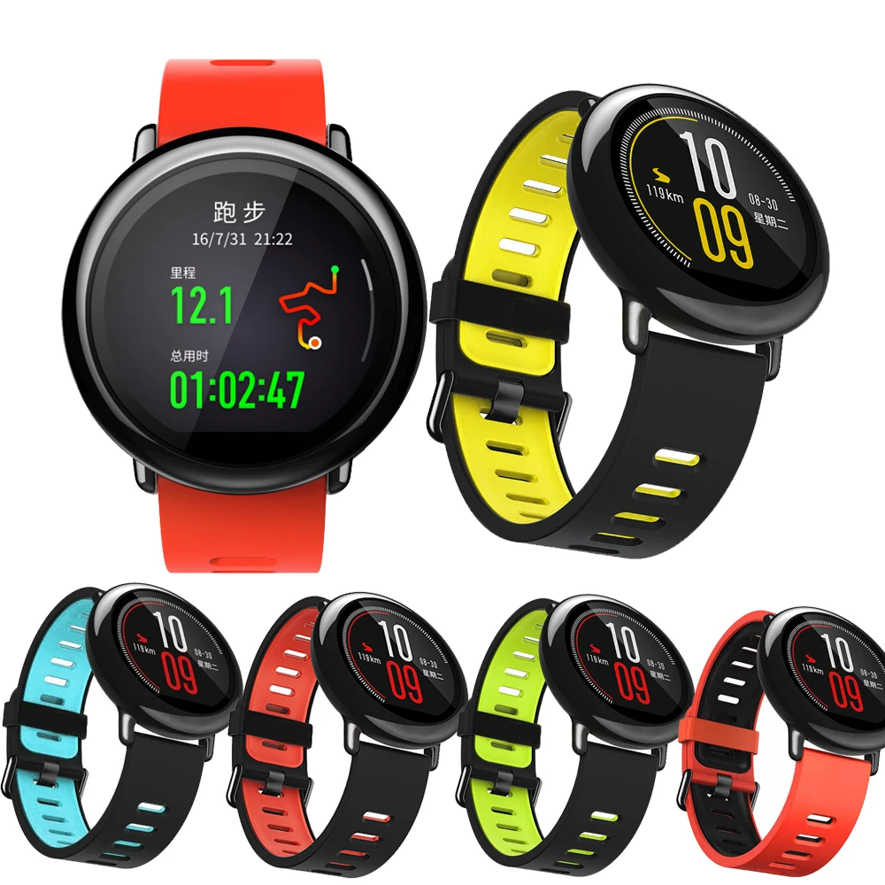 

22mm Watchbands Sports Smart Watch for Xiaomi Huami Amazfit Pace Amazfit Stratos Watchband Brecelet Two-tone Wrist strap