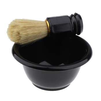 

2Pcs Men’s Wet Shaving Tool Kit –Synthetic Beard Mustache Cleaning Brush, Plastic Sturdy Mug, Great Gift for Men