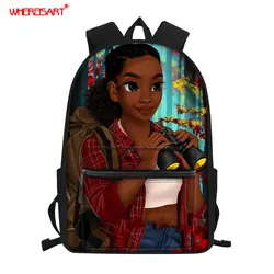 WHEREISART высококачественные брендовые дизайнерские рюкзаки рюкзак для девочек детский ортопедический рюкзак афро-черный для девочек 1-4