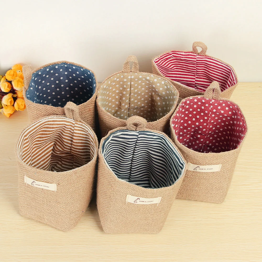 1PC Practical Living Room Storage Sack Cloth bags Hanging Grocery Cloth