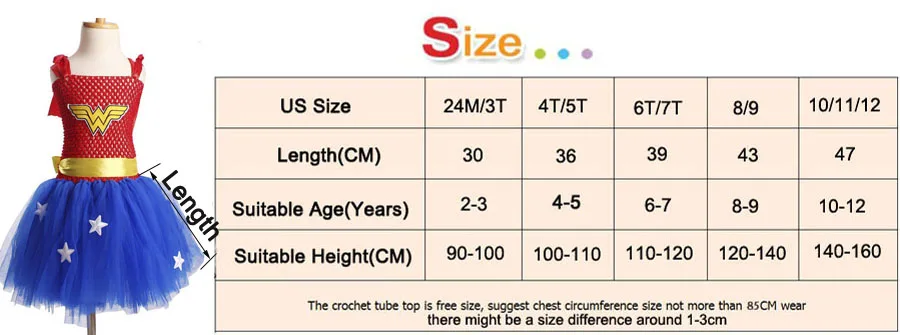 Superhero Wonder Woman Girl Tutu Dress Kids Halloween Dress Up Cosplay Costume Baby Birthday Gift Photo Props (2)